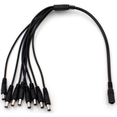 2.1*5.5mm 1 Female To 2 3 4 5 Male DC Power Splitter Plug Cable for CCTV Security Camera Accessories Power Supply Adapter 12V 5V