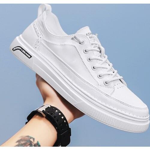 Leather Shoes Men Sneakers 2021 black White Shoes Leather Men Casual Shoes outdoor breathable Fashion Brand Male Footwear