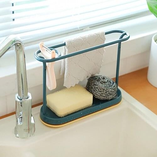Kitchen Dishcloth Holder For Towel Rag Hanger Vertical Sink Sponge Rack Adjustable Dish Cloth Drain Rack Kitchen Drain Organizer