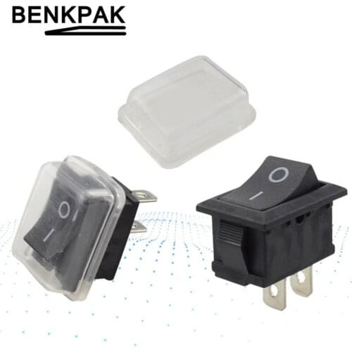 5pcs Super Quality mini rocker switch,2pins ON-OFF with waterproof cover