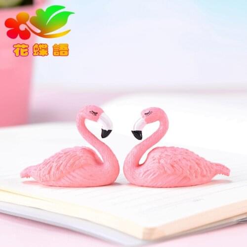 1PCS Flamingos miniature figurines PVC souvenir plastic Crafts Cake Creative gifts Gift Accessories figurine garden decoration