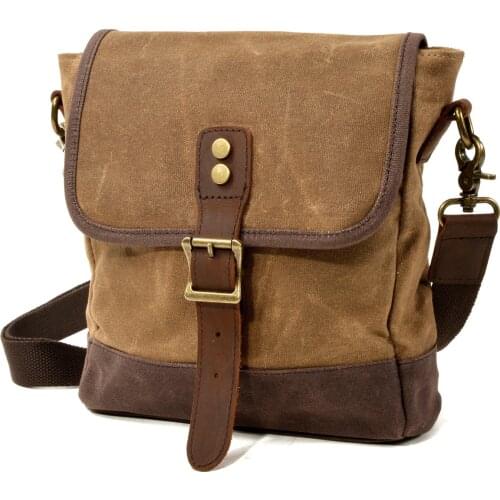 Fashion Men Shoulder Bag Oil Wax Canvas Handbag Big Capacity Crossbody Bags Business Hasp Zipper Waterproof Messenger Bag Pocket