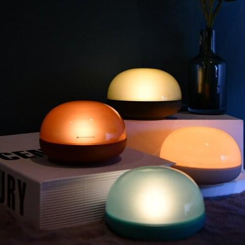 The New Type Of Rotary Switch Can Automatically Turn Off The Cute Round Multi-color Energy-saving Led Candle Night Light