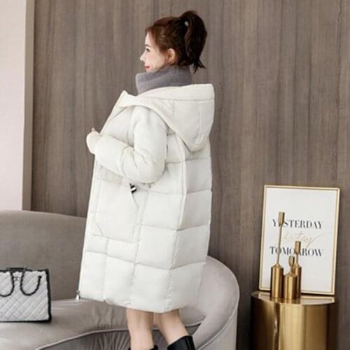 New Plus Size Winter All-match Jacket Womens Down cotton Hooded Coat Thicken Warm Outerwear Long Parkas Female