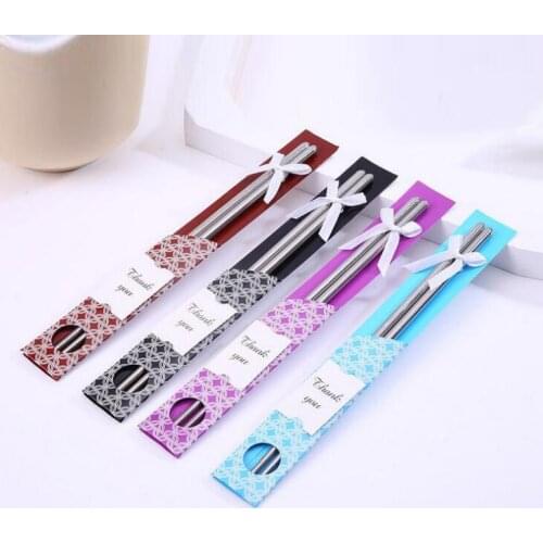 East Meets West Stainless steel chopsticks favor+Chinese style wedding favors Free shipping LX1726