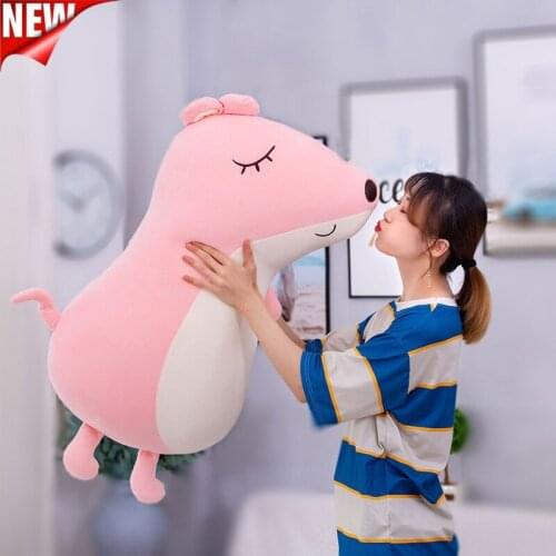 Software Rat Plush Toys Cartoon Mouse Down Cotton Stuffed Animals For Girl 's Boys Gift sleeping Pillow Doll Room Decoration