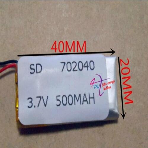 Size 702040 3.7V 500mah Universal Li-ion battery for tablet pc 7 inch 8 inch 9 inch MP3 MP4 GPS DVD Google Project Glass