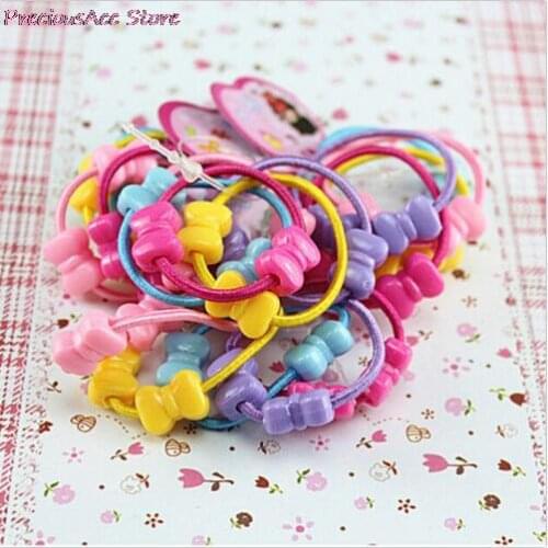 Mixed Color Lovely Carton Elastic Hair Tie Rubber Hair Band Round Ball Elastic Hair bands