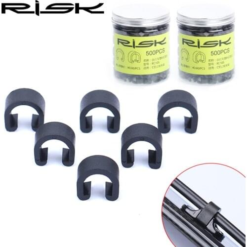 RISK 30pcs/lot Plastic Bike Cable Tube Lock Buckle MTB Road Bicycle Frame On Line Tube Cable Button C/U Type Frame Cable Lock
