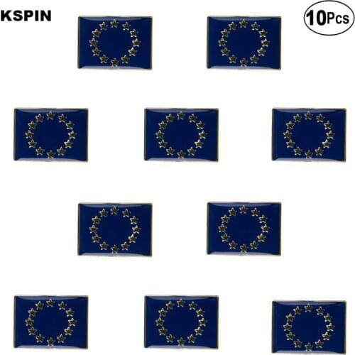 Rectangular European Union Badge Lapel Pin Flag badge Brooch Pins Badges 10Pcs a Lot