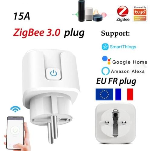 Tuya ZigBee Smart wireless Electrical Socket & Plug Adaptor EU FR plug compatible smartthings alexa google home smart life APP