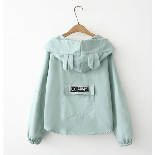 Spring of 2020 the new style womens Japanese ear cap loose long-sleeved jacket coat female students coats schoolgirl clothes