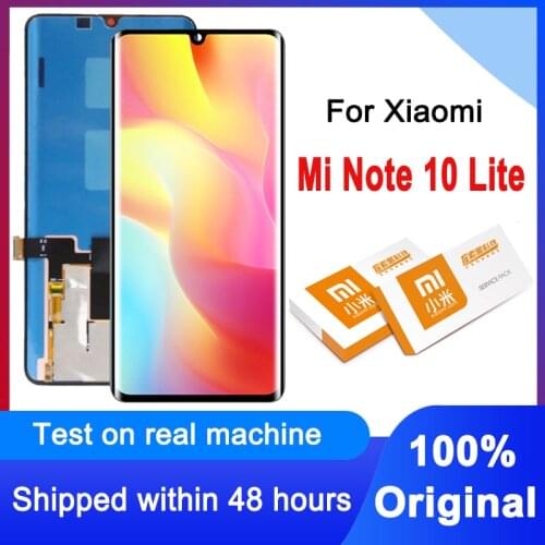 100% Original 6.47'' LCD Display Touch Screen Digitizer Assembly For Xiaomi Mi Note 10 Lite M2002F4LG M1910F4G LCD Replacement
