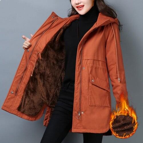 Winter Jacket Womens Cotton Coat 2020 Plus Velvet Thick Hooded Lady Windbreaker Large Size Loose Female Long Parka Outwear 2225