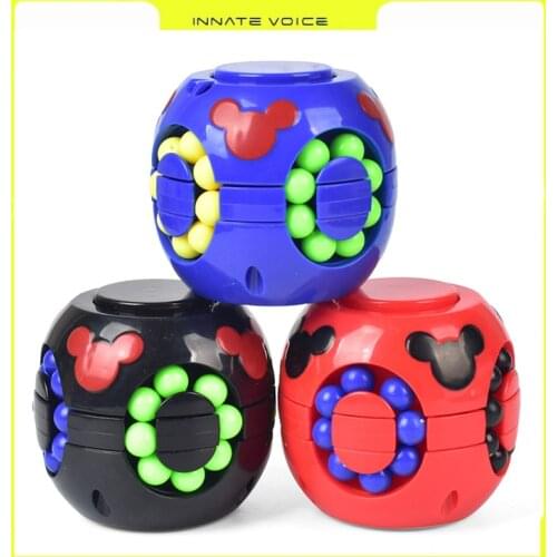 ZK60 2 IN 1 Fingertips finger spinner toy magic Cube Fingertip Gyro stress relief creative puzzles magic beans toy Kid Gift Toys
