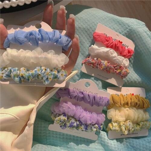 1/3Pcs/set Ladies' Basic Elastic Large Intestine Ring Rubber Bands Childrens Color Does Not Hurt Hair Fashion Hair Accessories