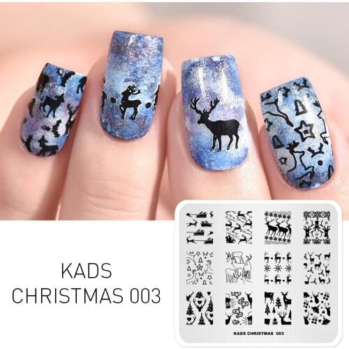 1pc Nail Stamping Plates Christmas Elk Design Nail Art Stamp Template DIY Nail Polish Image Stencil Plate for Nail Printing