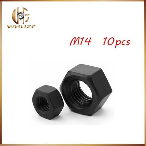 10pcs M14 Nut Carbon Steel Grade 8.8 Black High Strength Hex Nut Stainless Pop Thread Nutstainless bolts,nails