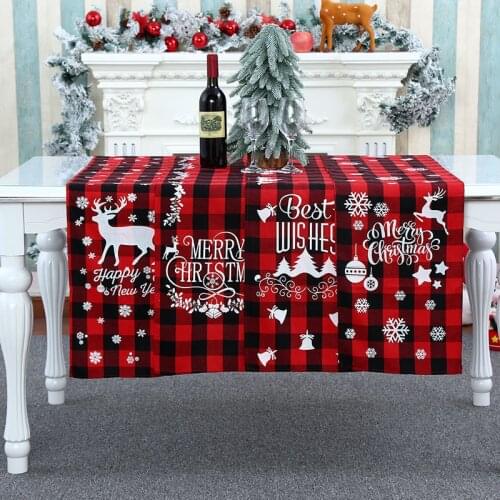 2022 New Year Christmas Tablecloth Kitchen Dining Table Decorations Waterproof Party Table Cover Christmas Ornaments for Home