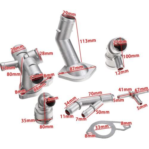 Car 6pcs/set Aluminum Coolant Flange Upgrade Kit For VW Golf MK4 For Audi TT 2000-2002 06A121133J For Jetta GTI 1.8T 2000-2005