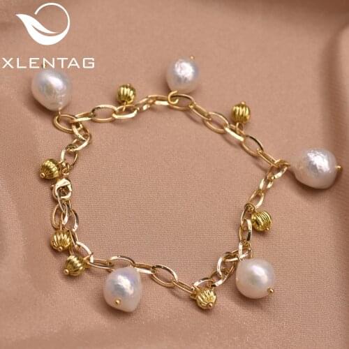 Xlentag Pure Natural Freshwater Pearl Bracelets Beaded Bracelets For Women Birthday Holiday Gifts Exquisite Jewelry GB0951B