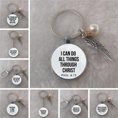 Bible verse key chains faith keychain scripture quote christian jewelry for friend women men inspirational gifts