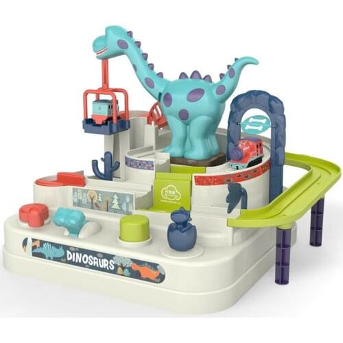 Childrens Educational Train Track Toy Set Dinosaur Car Adventure Ramp Car Indoor Game Boy and Girl Educational Toys Gift