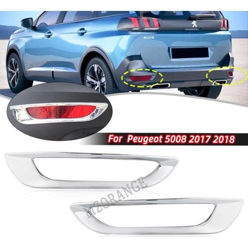 For Peugeot 5008 2017 2018 ABS Chrome Rear Back Fog Light Lamp Cover Trim 2pcs Accessories Auto Trim Car Styling