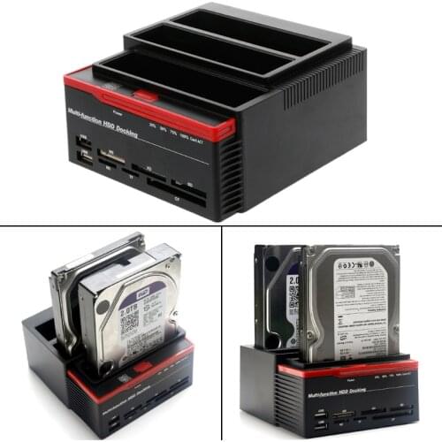 USB3.0 To SATA IDE External 2.5"/3.5" HDD Hard Drive Docking Station Card Reader