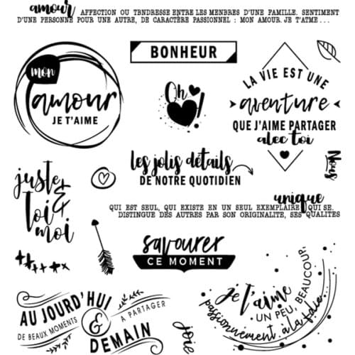 French Clear Stamp for Scrapbooking Transparent Silicone Rubber DIY Photo Album Decor 008