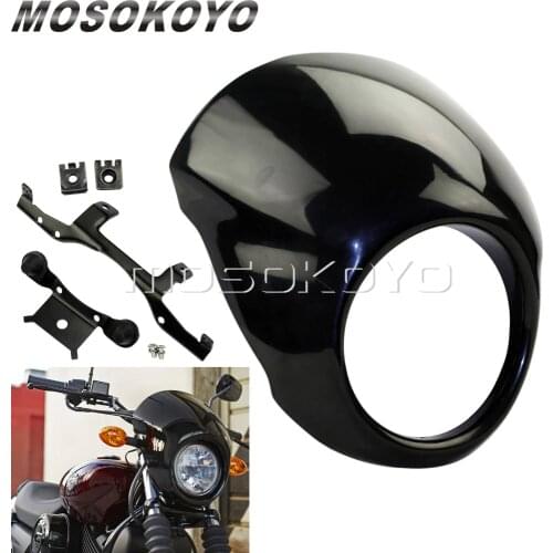 Gloss Black Motorcycle 5.75" Cafe Racer Headlight Fairing for Harley Street XG500 XG750 XG 500 750 2014 2015 2016