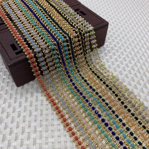 Exquisite Glass Beads Handmade Rosary Charm Copper Chain DIY Jewelry Making Necklace Bracelet Earrings Jewelry Accessories1meter