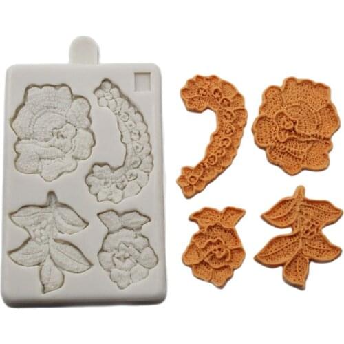 New Chocolate DIY Tools Flower Silicone Lace Mold Cake Decoration DIY Baking Kitchenware K792