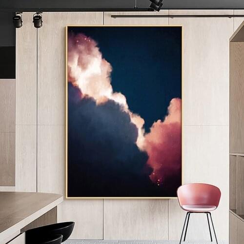 Colorful Clouds Canvas Poster Starry Sky Modern Abstract Wall Art Painting Nordic Prints Wall Pictures Living room Home Decor