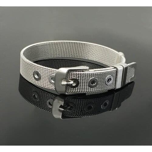 Creativity personality stainless steel watch strap womens bracelets fashion ins style metal weaving a mesh bracelet wristband