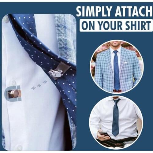 Magnetic Invisible Tie Clip Steel Cuff Link Automatic Tie Positioning Men Holder Anti-swing For Business Button Fixing E5A7