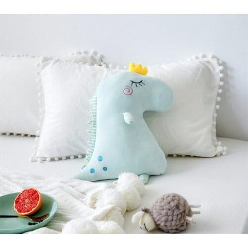 50cm*40cm cute Crown Dinosaur Cocoa Pillow plush stuffed animal plush toys baby plush toys birthday gifts home furnishings