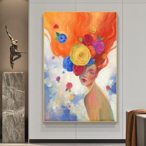 Minimalist Modern Abstract Colorful Girl Canvas Painting Wall Art Nordic Posters and Prints Wall Pictures for Living Room Decor