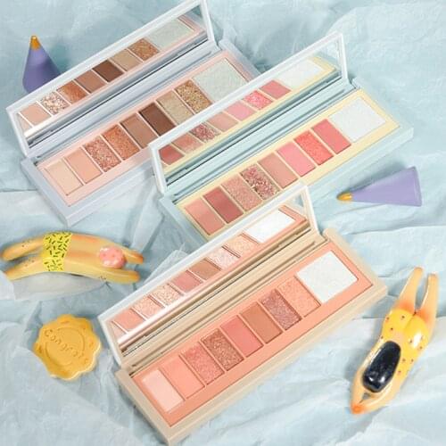 Soft Meng 9 Colors Eye Shadow Palette Caramel Chestnut Wheat Milk Coffee Peach Eyeshadow Matte Eyes Makeup Beauty Cosmetic TSLM1