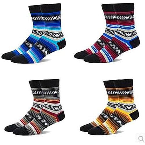 Male knee-high socks vintage gradient skateboard ride towel boy man socks national trend 100% cotton