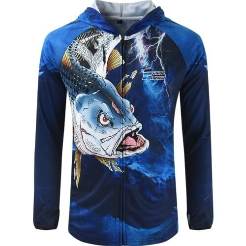 New Spring Fishing Clothes Men Anti-UV Fishing Shirts Hooded Summer Breathable Clothing 2020 3 Styles M-4XL