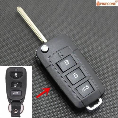 PINECONE Key Case for Hyundai Sonata Nf Sonatanf Car Key 3 Buttons Uncut Blade Modified Remote Blank Key Fob Shell Cover