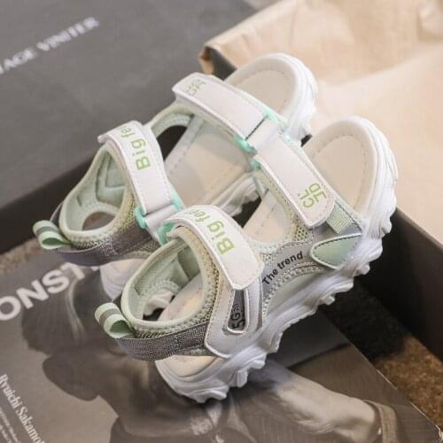 Girls Beach Sandals for Children Summer New Kids Breathable Flat Breathable Sneakers Sports Footwear Comfortable Beach Shoes