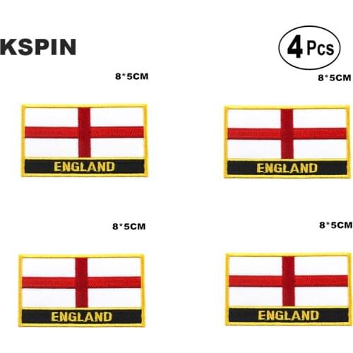 England Rectangular Shape Flag Iron on Saw on Patches Embroidered Flag Patches National Flag Patches for Clothing