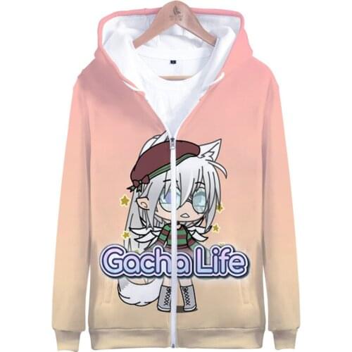 Anime Game Gacha Life Cosplay 3D Zipper Hoodie Men Women Hoodies Streetwear Harajuku Sweatshirts Jackets Kids Girls Boy Clothing