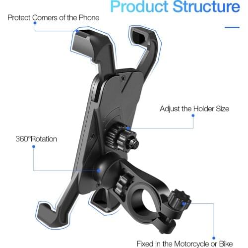Anti Shake 360° Rotation Adjustable Smartphone Mount Bracket Universal Bicycle Holder Bike Handlebar Mobile Phone Holder Stand