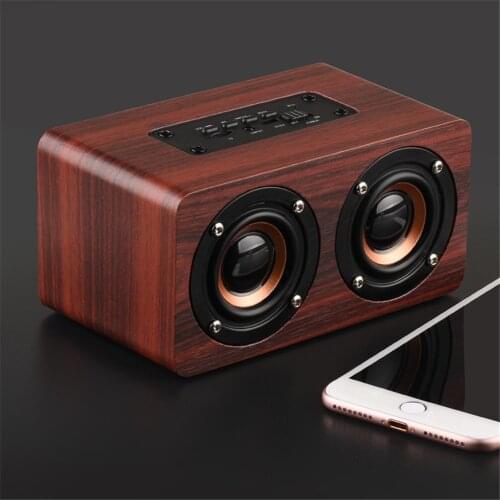 High Quality Super Deep Wood Speakers Portable Wireless Bluetooth Speaker Stereo Music Subwoofer Hi-fi Computer Speakers spiner