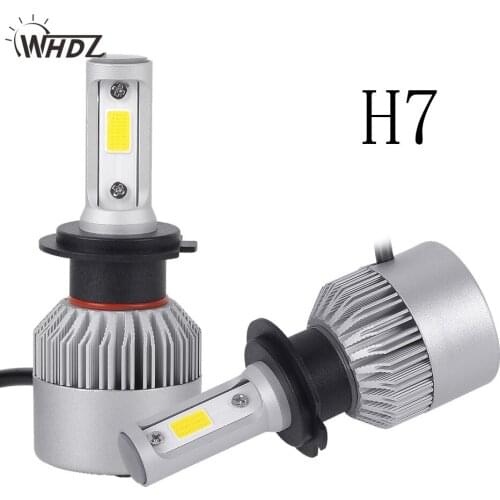 WHDZ 2Pcs H4 H7 H13 H11 H1 9005 9006 H3 9004 9007 9012 with COB chips LED Headlight Car LED Headlights Bulb 6000K 12V