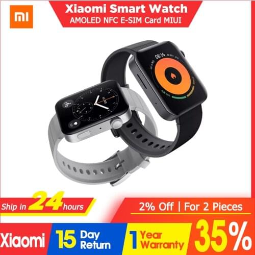 Xiaomi MI Smart Watch GPS NFC WIFI ESIM PhoneCall Bracelet Android Wristwatch Sport Bluetooth Fitness Heart Rate Monitor Tracker