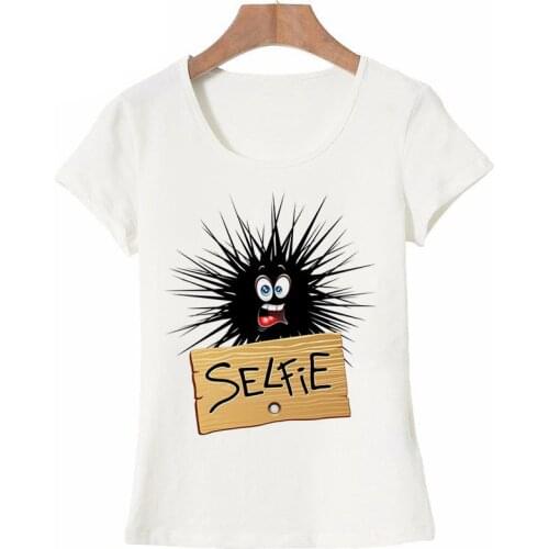 Summer T Shirt Women Rich expression Black ink Harajuku Kawaii Short Sleeve T-shirt T shirt 90s Korean Style Tshirt Tee Tops